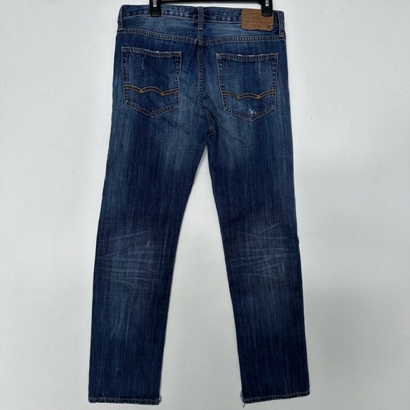 American Eagle Outfitters Men's Distressed Dark Blue Jeans - Picture 4 of 7